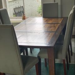 Arnotts walnut and mahogany dining table