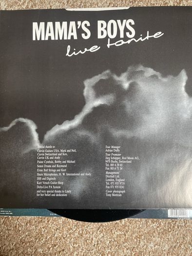 Mamas Boys "Live Tonite" vinyl