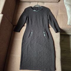 Black formal dress with leather details size 10