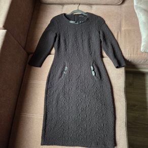 Black formal dress with leather details size 10