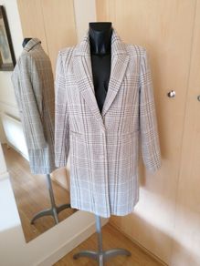 Women's Coat Grey Check Reduced Nwt Size 10