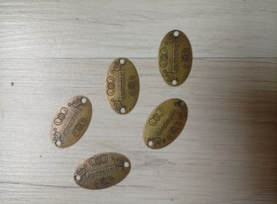 5x Metal Handmade Label