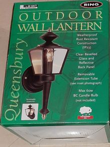 New outdoor wall lantern in unopened box