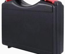 Durable Black PP Tool Box with Red Handle - Waterproof, new, unopened.
