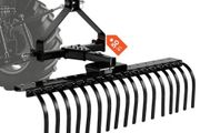 127 cm Lanscape Rock Rake, 3-Point Tow Behind Landscape Rake with 17 Steel Tines, Fit Category 1 Tractors, Angle Adjustable, Heavy Duty Lawn Dethatcher Rake for Grass Branch Debris
