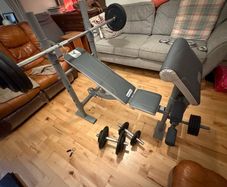Adjustable Weight Bench & Complete Home Gym Set