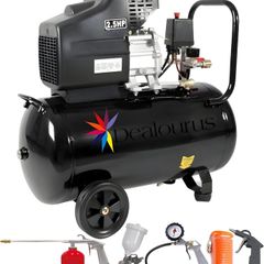 Portable 50L Litre Air Compressor Mobile 9.6CFM 2.5HP & 5 Piece Tool Kit