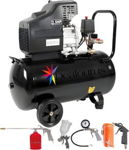 Portable 50L Litre Air Compressor Mobile 9.6CFM 2.5HP & 5 Piece Tool Kit