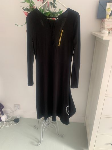 dress Bnwt size large  cotton asymmetrical cotton black dress