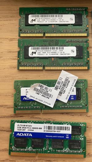 2G , 1G ddr3 laptop ram modules lot