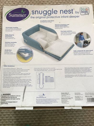 Snuggle nest infant sleeper