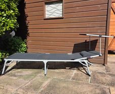 Folding Sun Lounger with Canopy