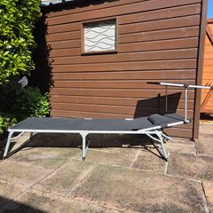 Folding Sun Lounger with Canopy