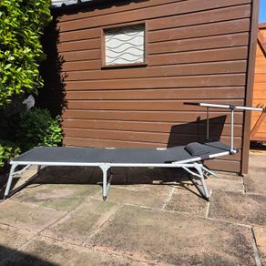 Folding Sun Lounger with Canopy