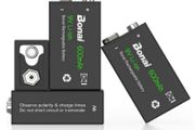 BONAI Rechargeable 9V Batteries 600mAh High Capacity 9V Rechargeable Batteries,(4 Pack)