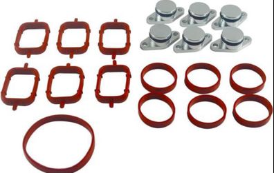 Swirl Flap Delete Kits with Inlet Manifold Kit 6 Valve Cap 22mm + 13 Inlet Gasket 11617790198 for B-M-W M47 E87 E46 E90 E91 E92 E93 E39 E60 E83 E53 11612246945 11612245439