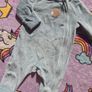 0-3m, M&S Velour Zip Up Baby Sleepsuit Image 2