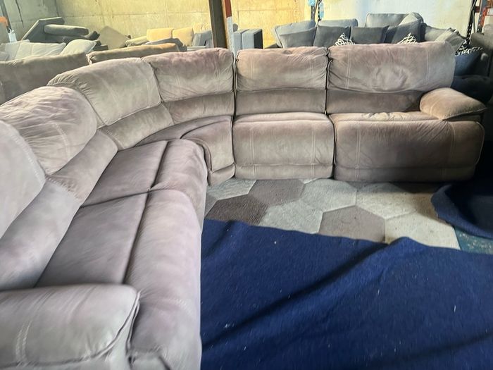 Beige corner recliner manual recliner sofa