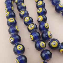 Vintage Venetian African Style Old Face Glass Beads Strands 20 inches