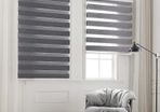 Day and Night Zebra Roller Blind Double Fabric Translucent or Blackout Vision Curtains for Window and Door with Aluminium Cassette(Grey 45x150)