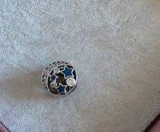 Pandora charm vintage night sky with shimmering midnight blue enamel and clear cubic zirconia very good condition