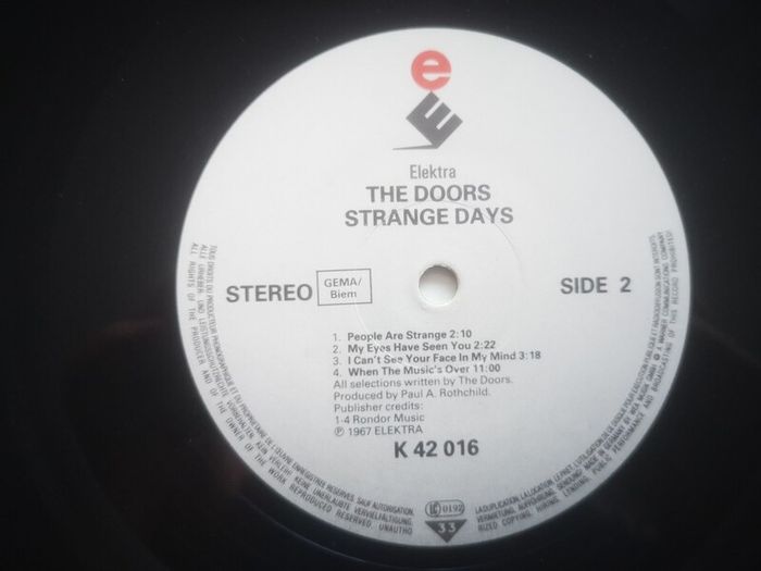 The Doors - Strange Days Reissue 90's Psych Rock LP