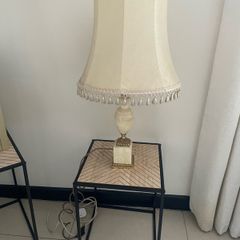 Beautiful Antique Alabaster & Brass Table Lamo