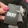 DKNY Donna Karen Authentic Reversible Logo Scarf in Black & Grey Image 5