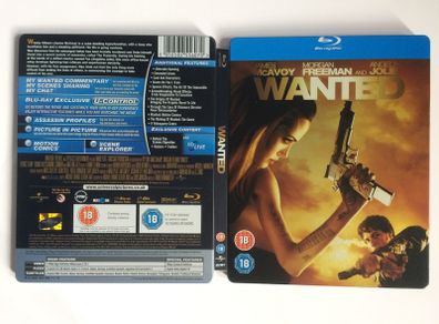Wanted [2008] James McAvoy, Morgan Freeman, Terence Stamp, Common & Angelina Jolie [Blu-ray Movie STEELBOOK]