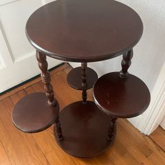 Vintage Mahogany Tiered Plant Stand