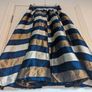 Metallic Navy Striped Pleated A-Line Full Flare Satin Midi Skirt from Traffic People Image 2