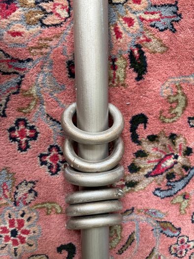 Solid wood curtain pole metallic charcoal colour