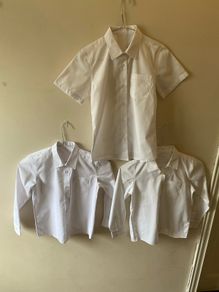 3 White school shirts (age 8-9)