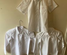 3 White school shirts (age 8-9)