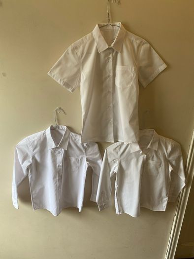 3 White school shirts (age 8-9)