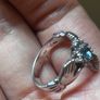 Solvar 925 Sterling Silver Claddagh Ring, Blue & Clear Zirconia. Size L Image 3