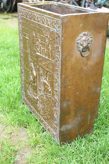 Vintage Hammered Brass Fireplace  Box 20" x 16" x 7"