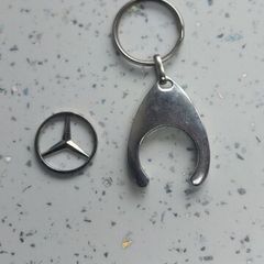 Mercedes Trolley keyring coin