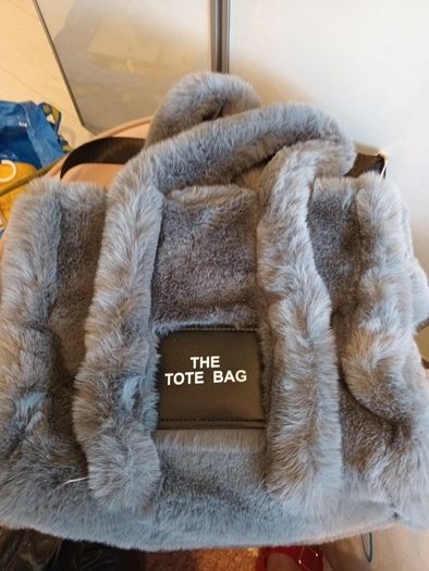 Fur grey handbag