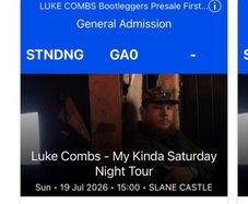 2 Luke Combs tickets-19th July
