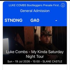 2 Luke Combs tickets-19th July