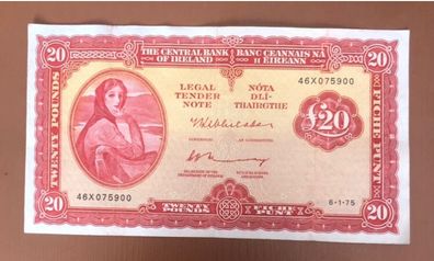 Irish Twenty Pound Lavery Note