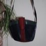 Leather bag crossbidy or shoulder ( adjustable strap.r bottle green tan and red .Real leather .used once like new. Image 3