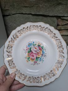 J & G Meakin plate with 22k gold
