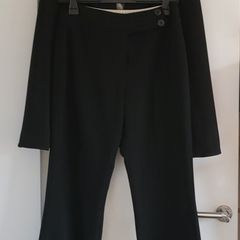 Black trousers suit.
