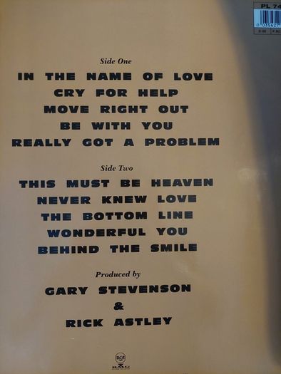 Rick Astley - Free - 1991 Vinyl  LP