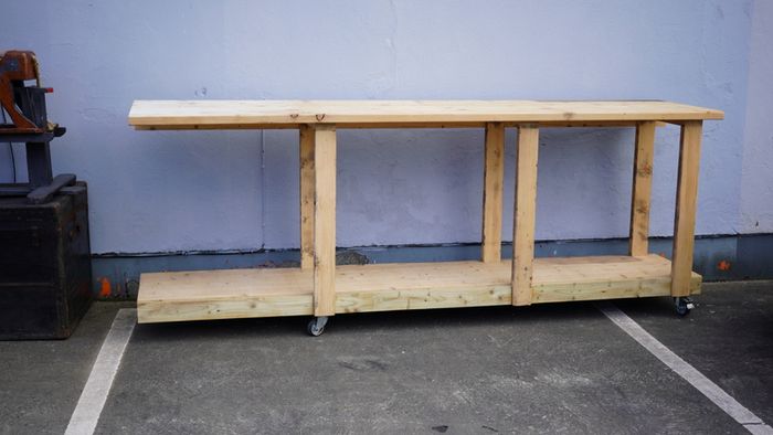 Large Pine Workbench on Castors