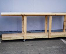 Large Pine Workbench on Castors
