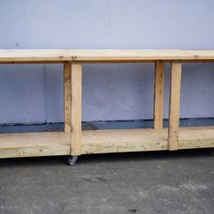 Large Pine Workbench on Castors