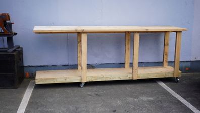 Large Pine Workbench on Castors